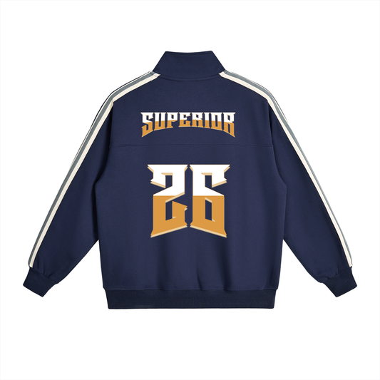 Varsity 26 Contrast Side-Stripe Stand Collar Jacket