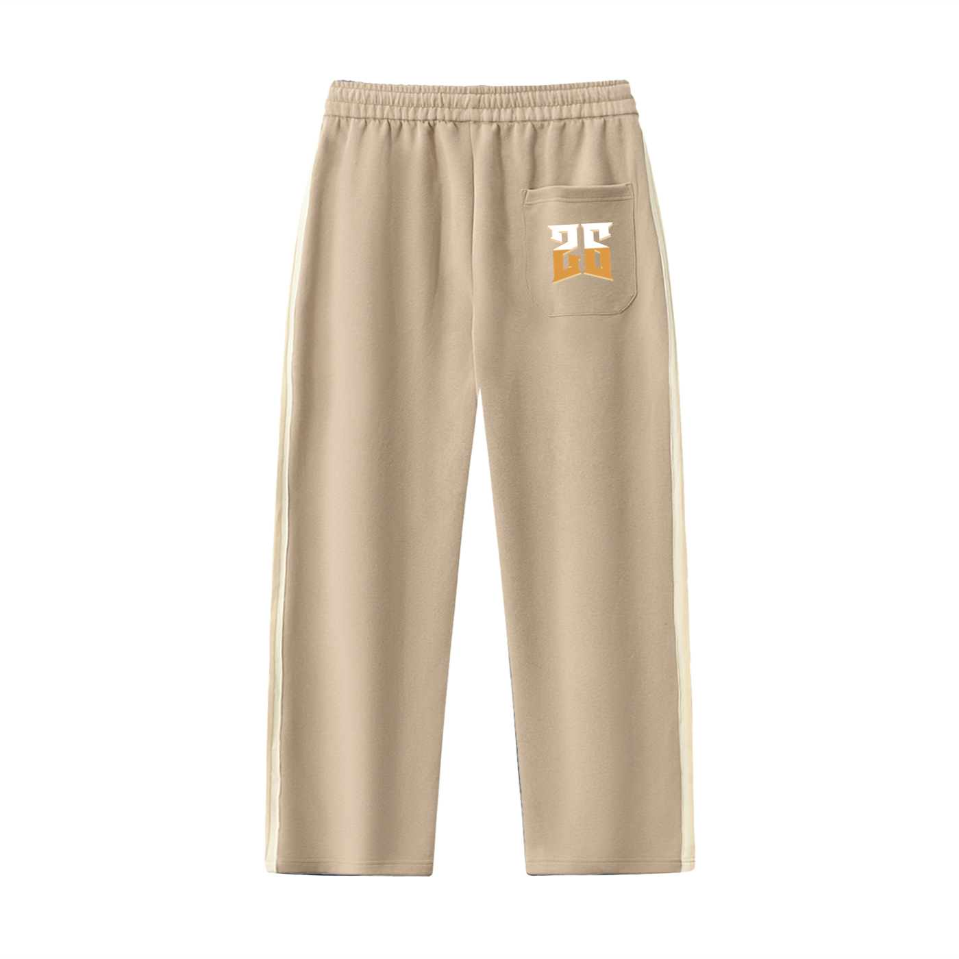 Varsity 26 Contrast Side-Stripe Straight-Leg Pants