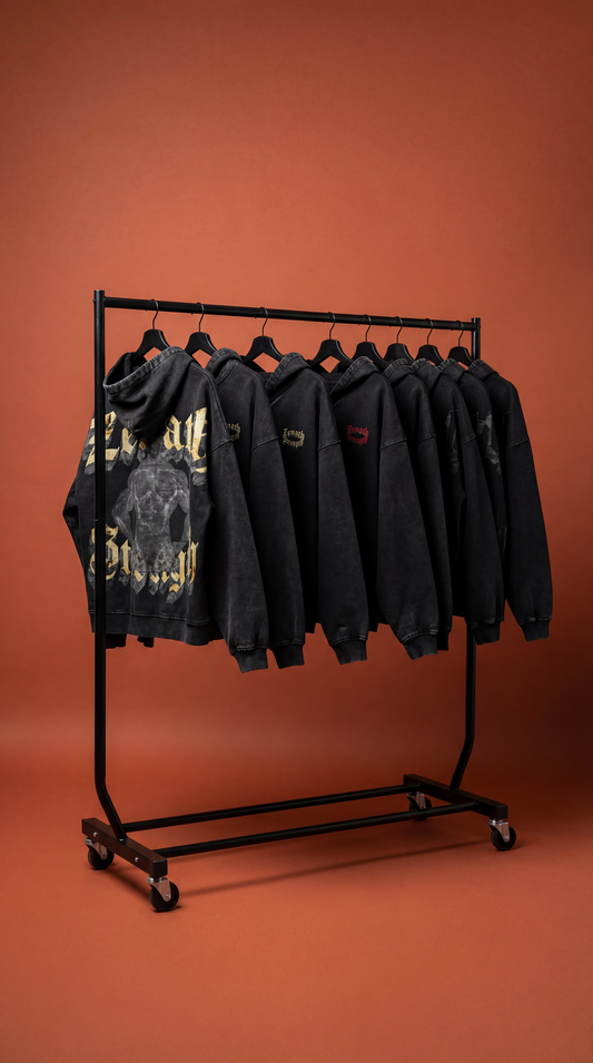 Strength Oversized Faded Zip Hoodie