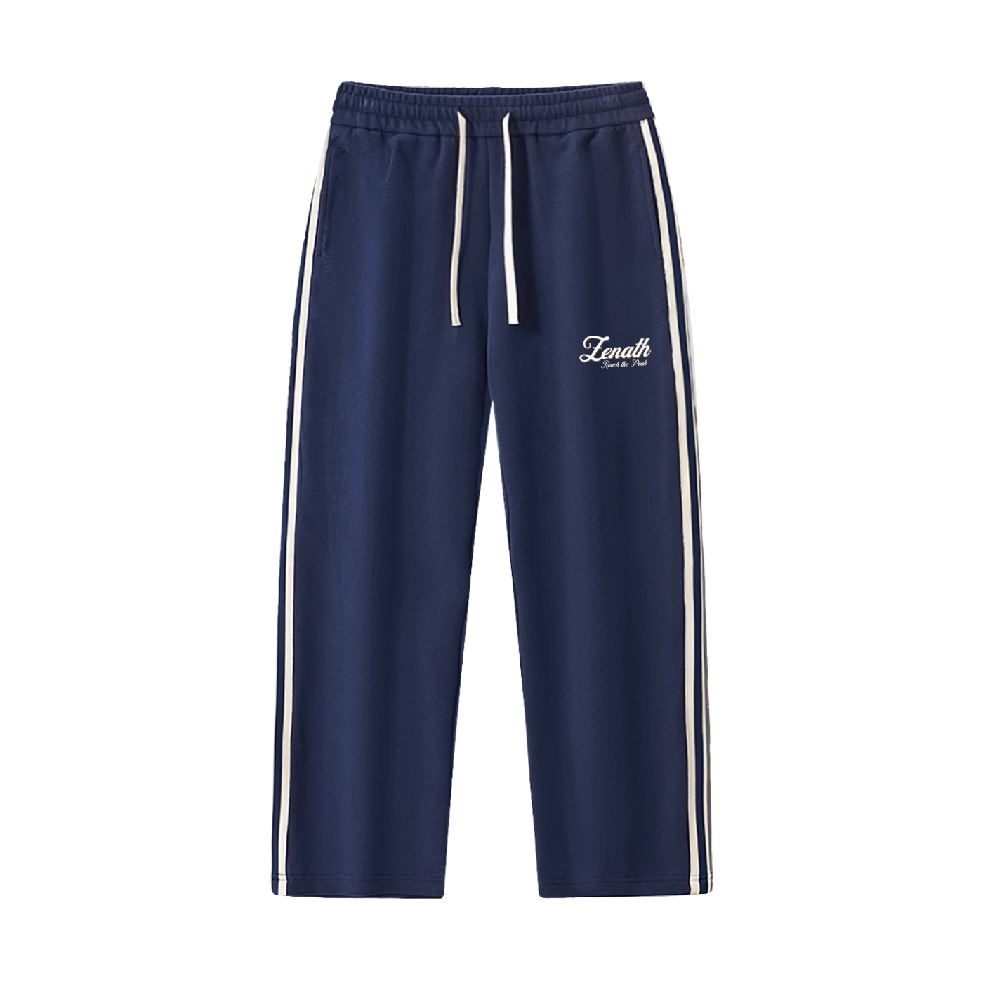 Varsity Script Contrast Side-Stripe Straight-Leg Pants