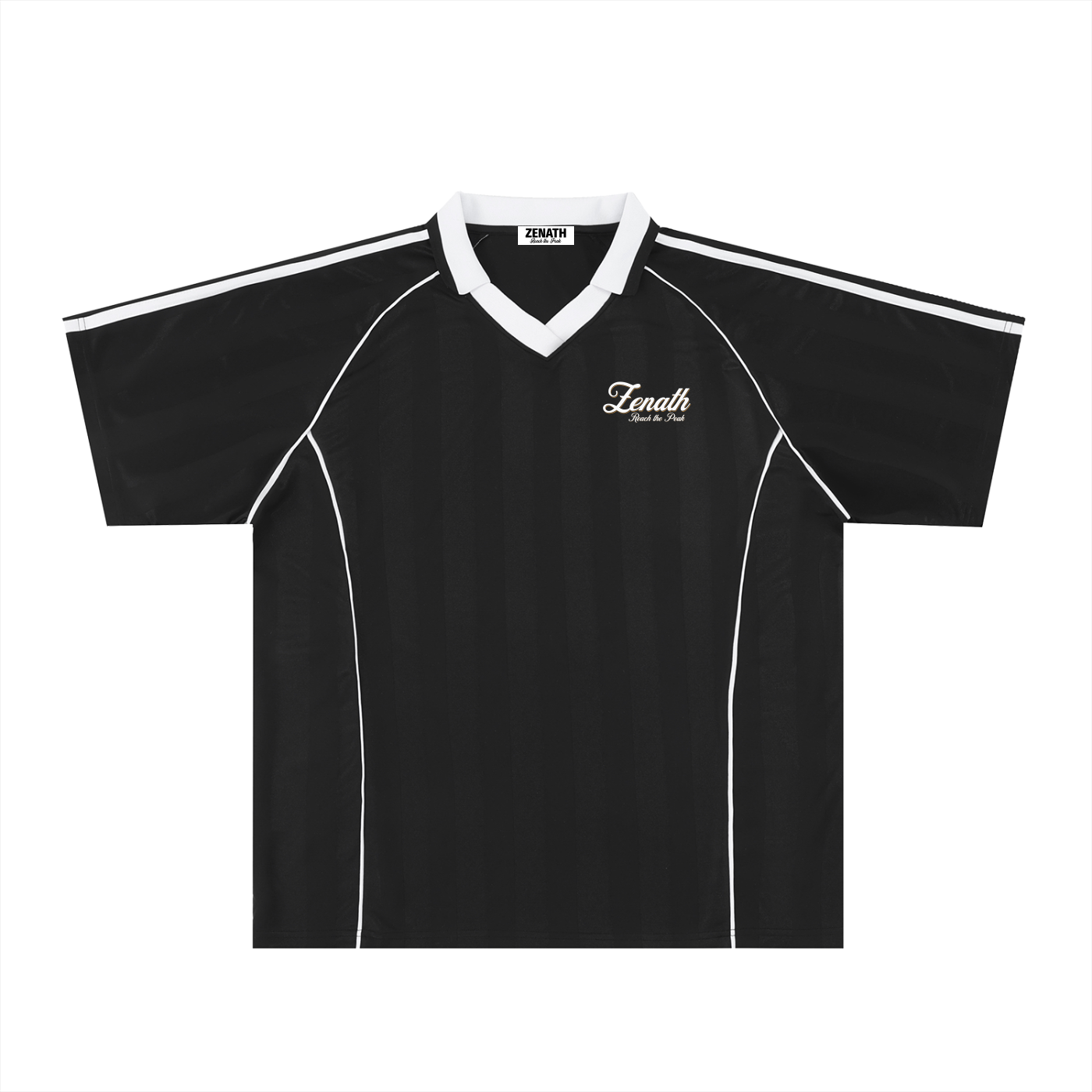 Varsity Script Shadow Stripe Collared Soccer Jersey