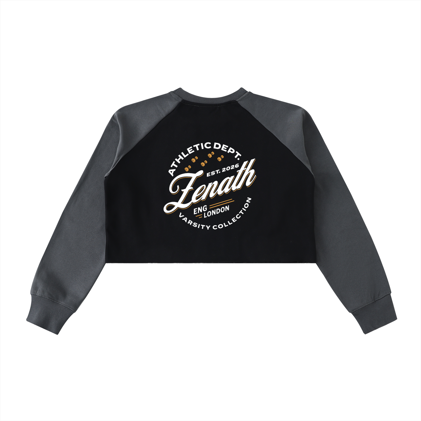 Varsity Script Womens Raglan Cropped Sweatshirt