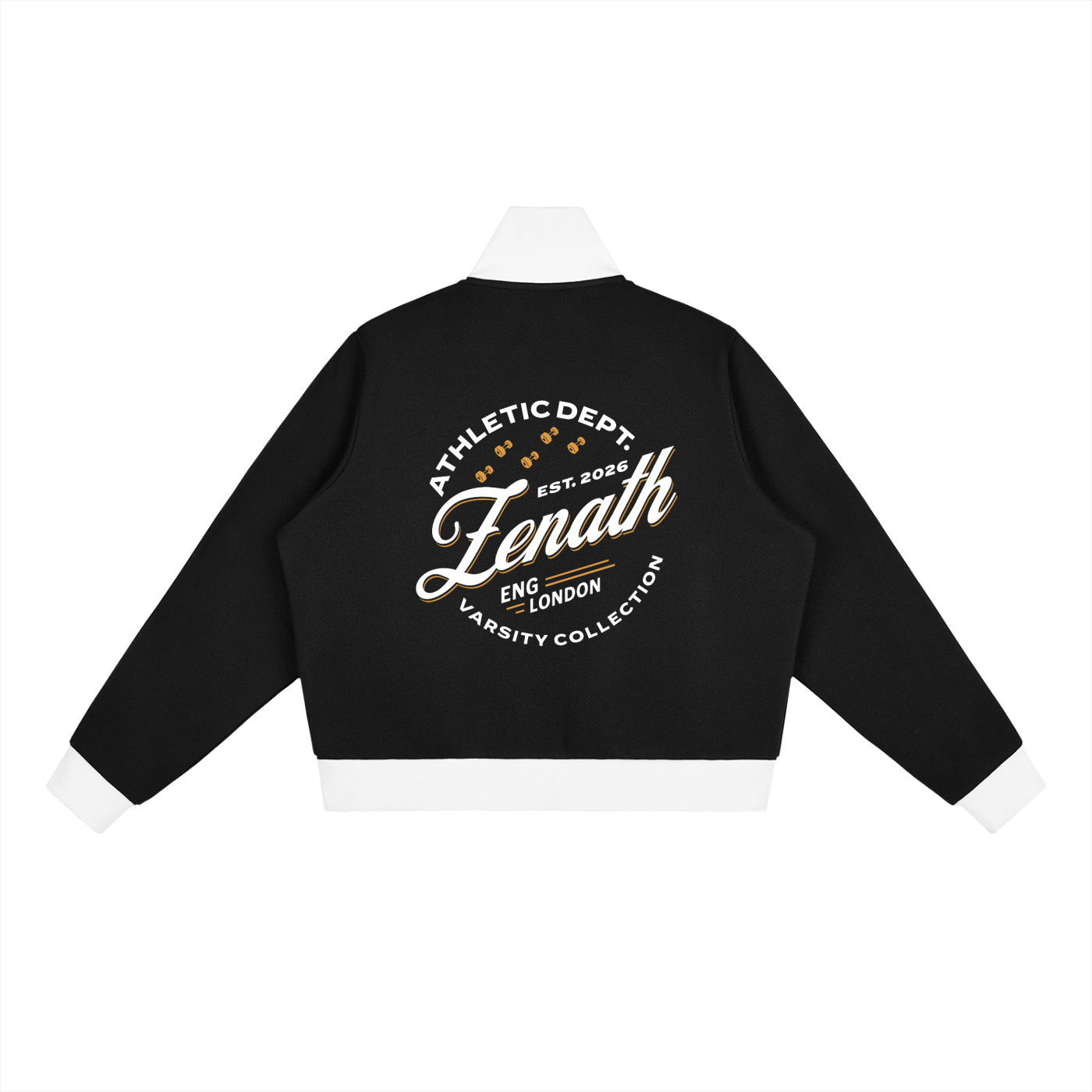 Varsity Script Womens Fleece Cropped Track Jacket