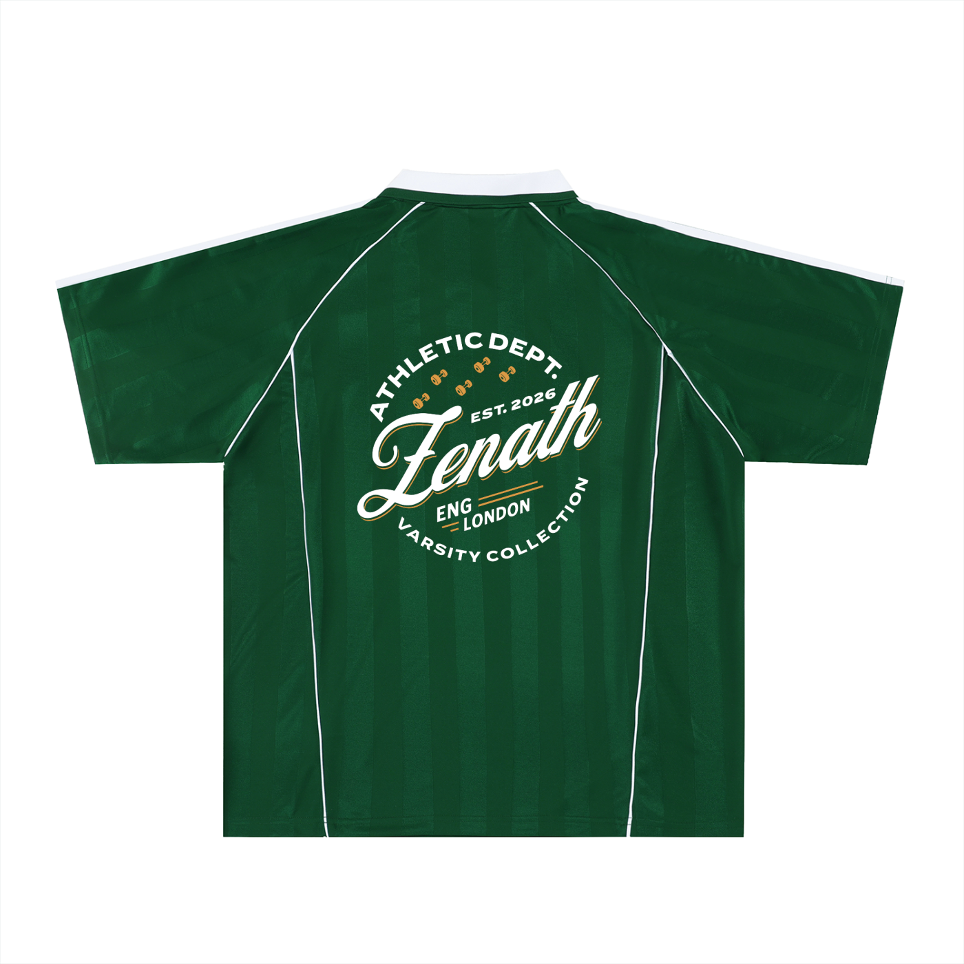 Varsity Script Shadow Stripe Collared Soccer Jersey