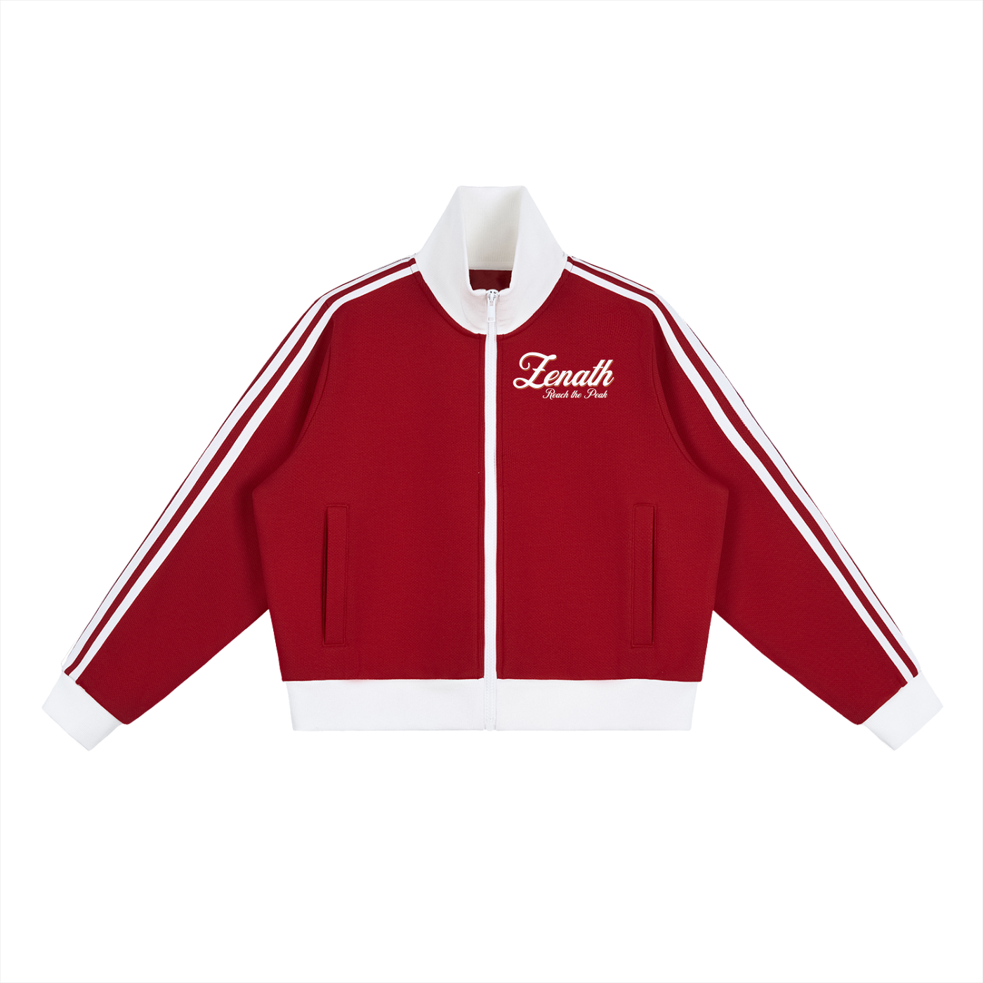 Varsity Script Womens Fleece Cropped Track Jacket