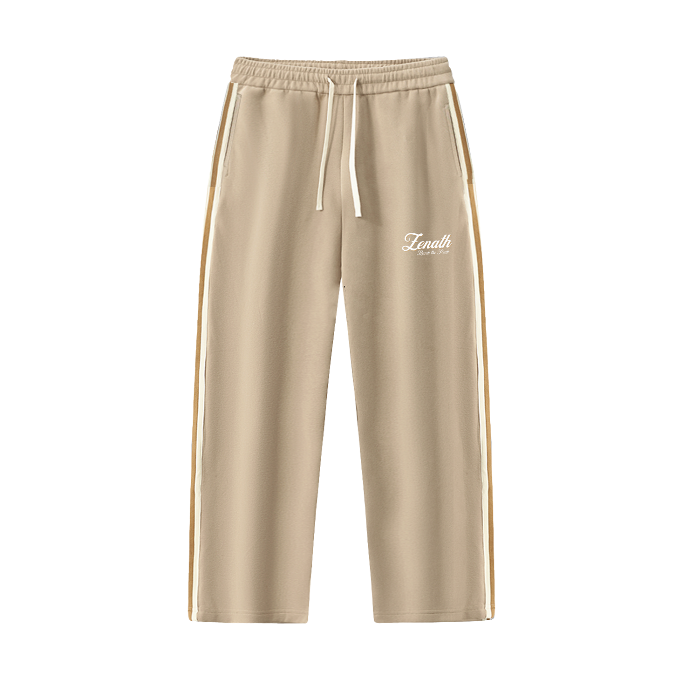 Varsity Script Contrast Side-Stripe Straight-Leg Pants