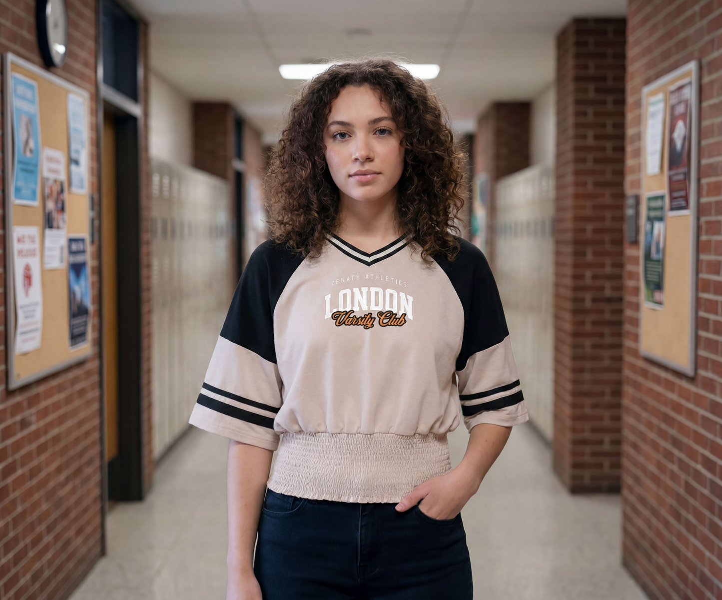 Varsity Club Women's Color Block Ruched T-Shirt