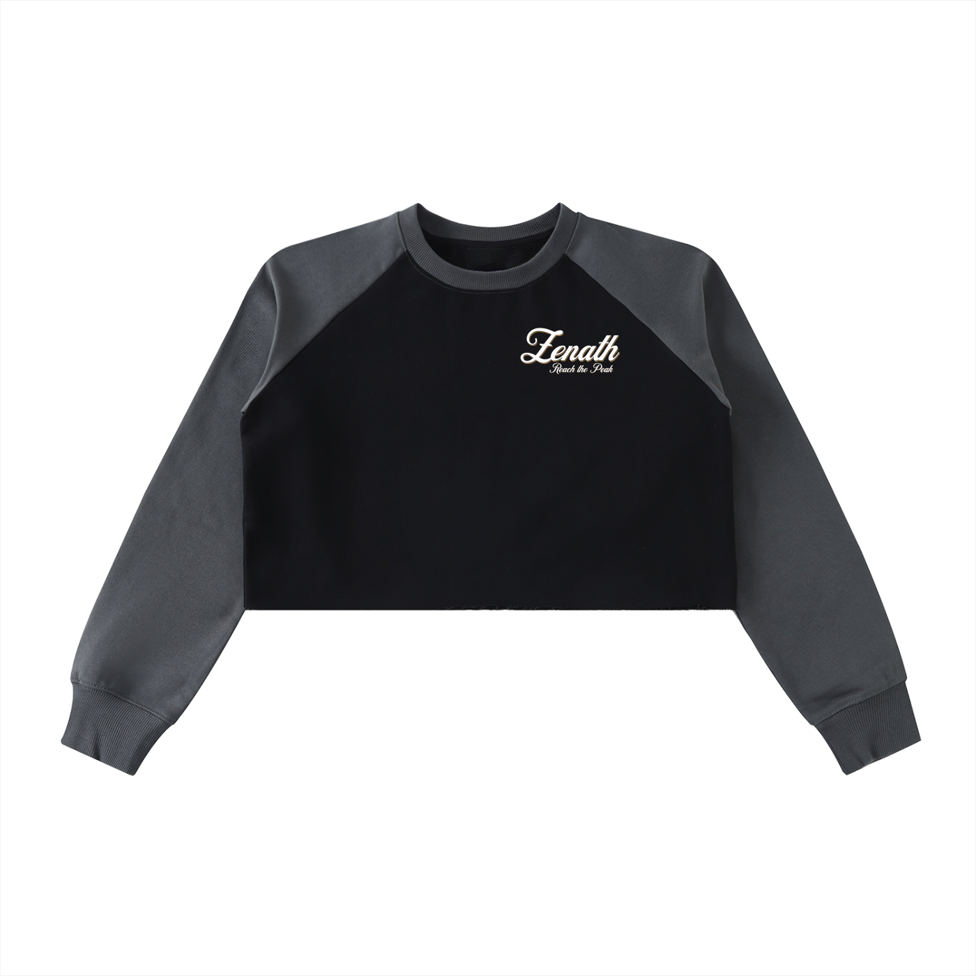 Varsity Script Womens Raglan Cropped Sweatshirt