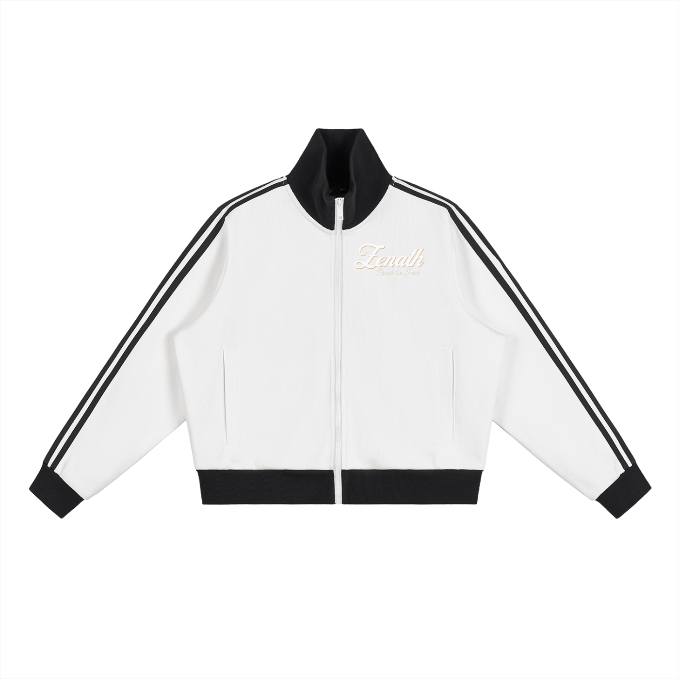 Varsity Script Womens Fleece Cropped Track Jacket