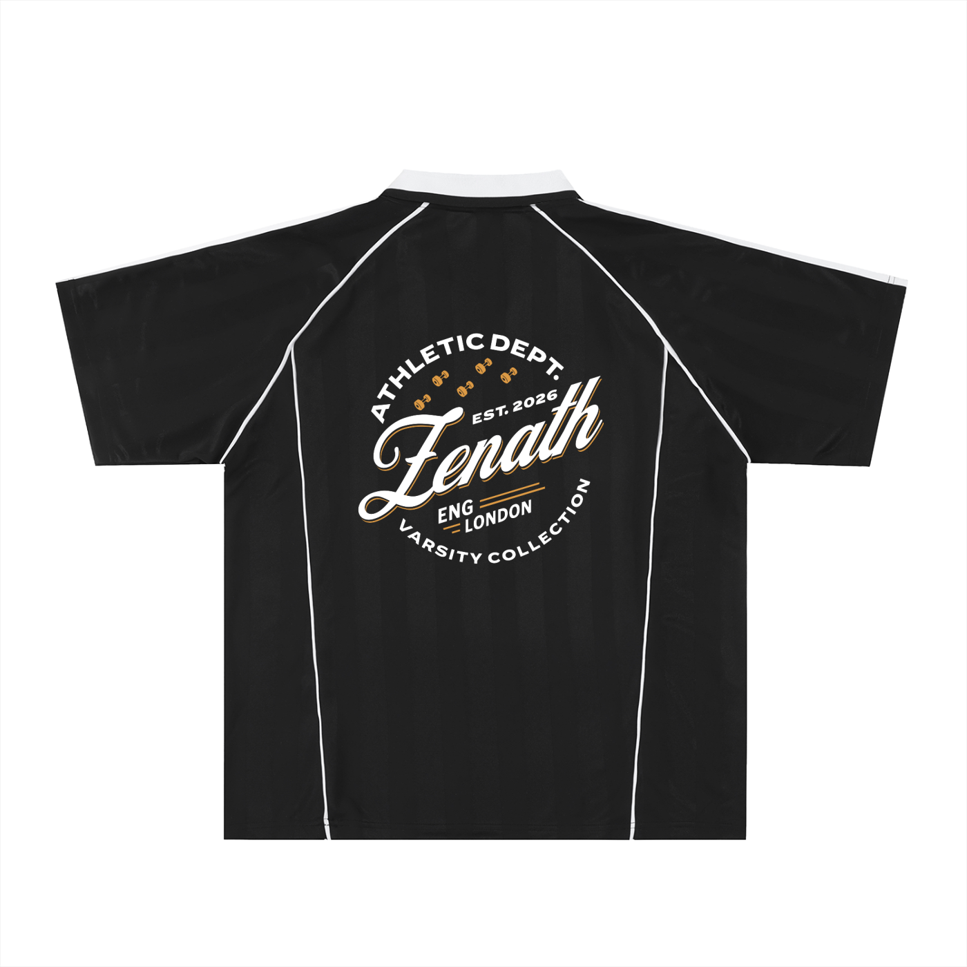 Varsity Script Shadow Stripe Collared Soccer Jersey