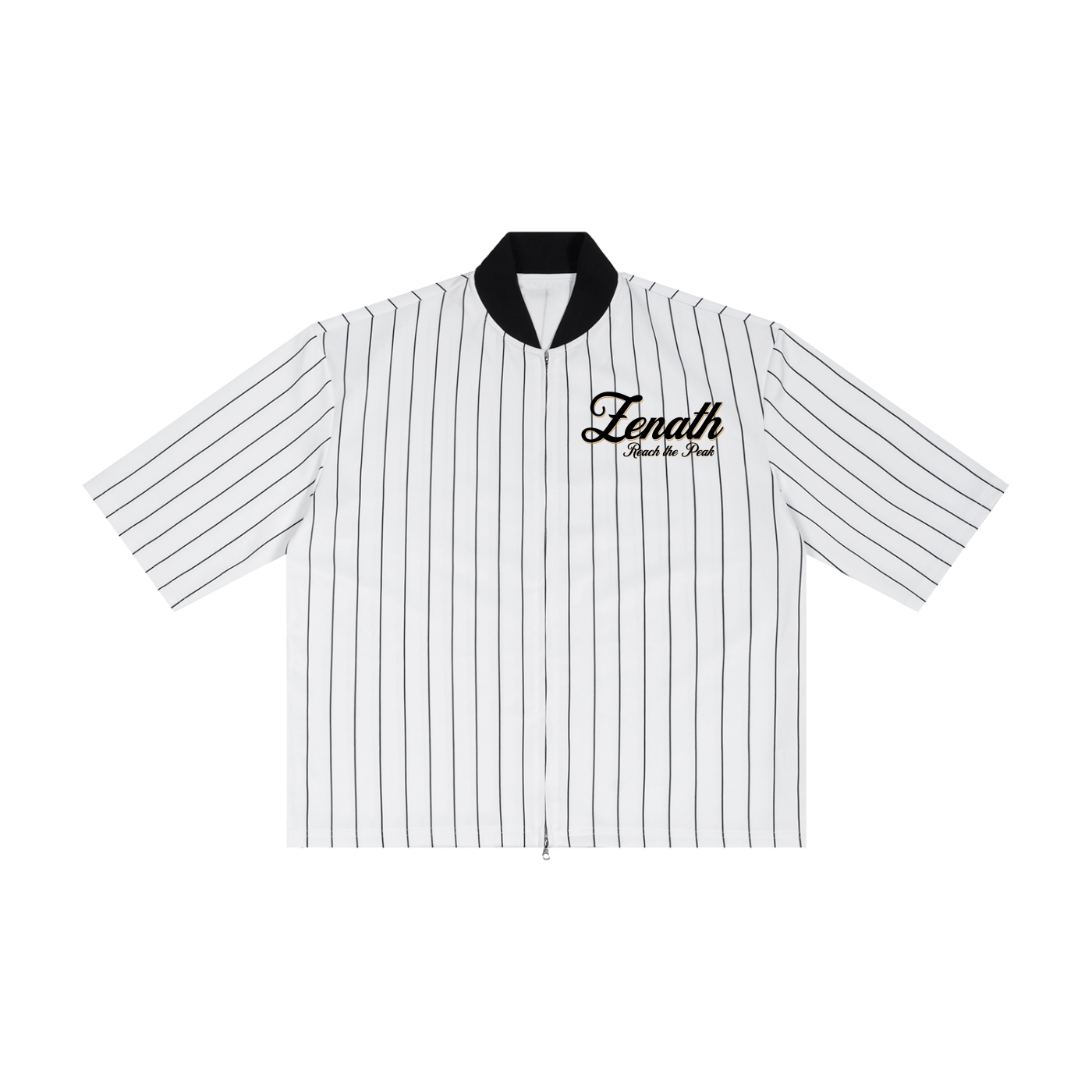 Varsity Script Striped Full-Zip Baseball Jersey