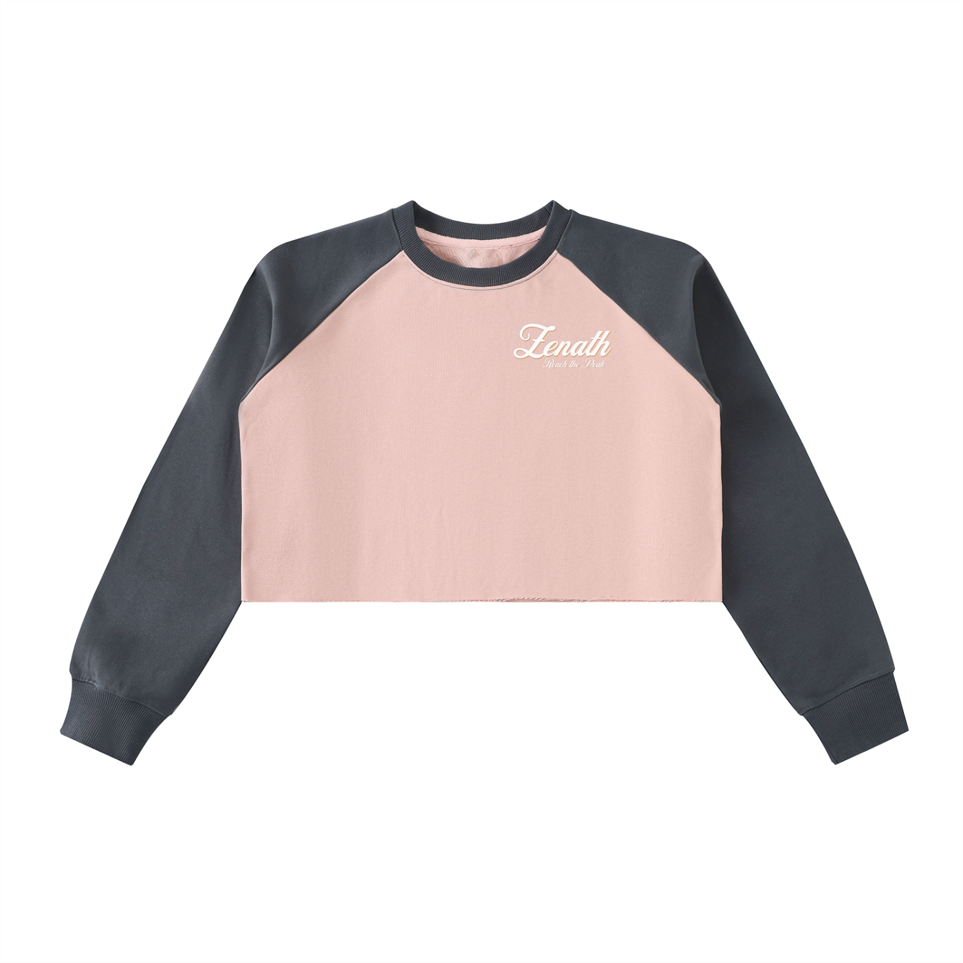 Varsity Script Womens Raglan Cropped Sweatshirt