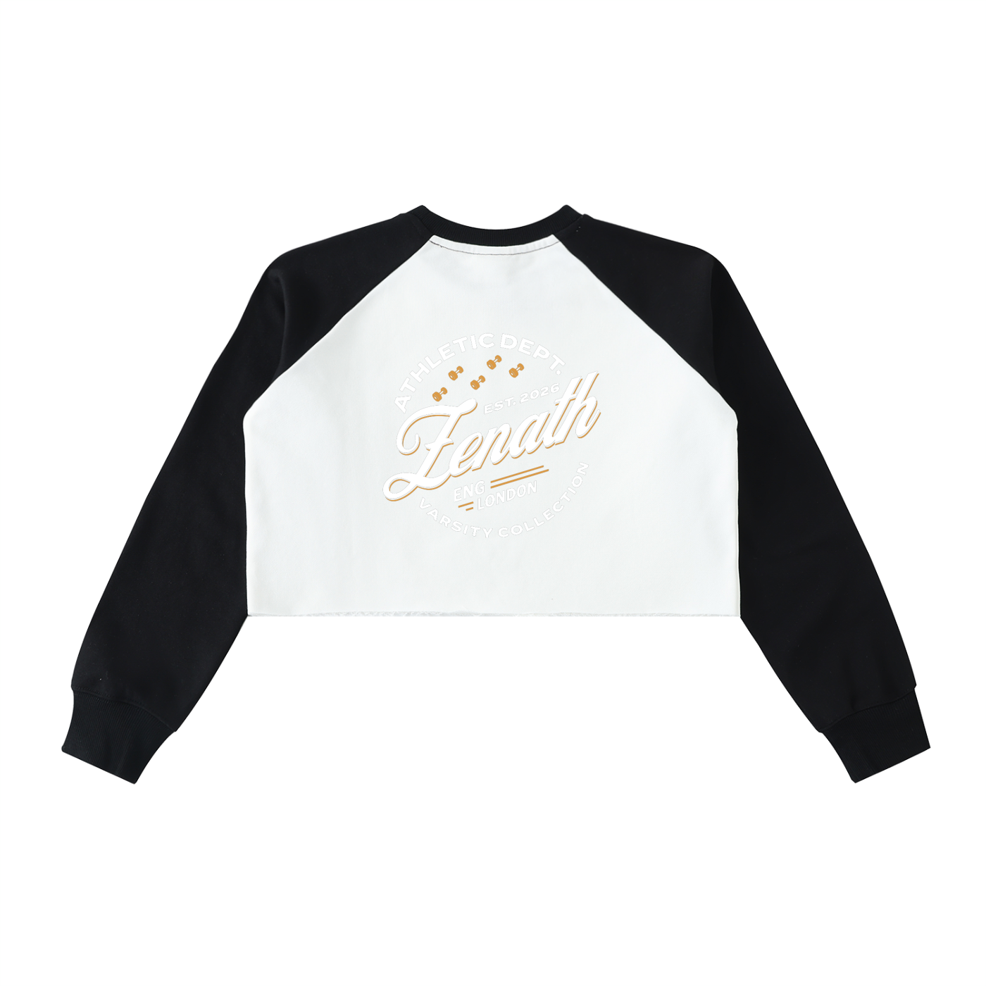 Varsity Script Womens Raglan Cropped Sweatshirt