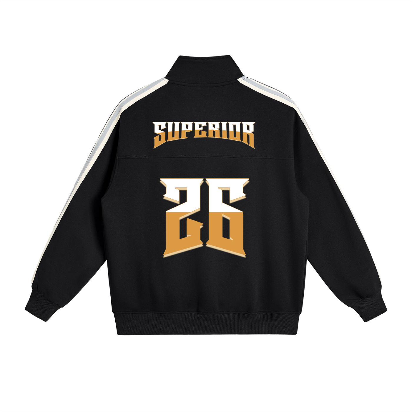 Varsity 26 Contrast Side-Stripe Stand Collar  Jacket