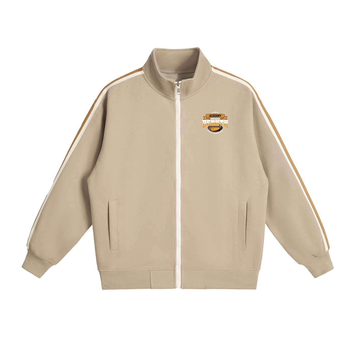 Varsity 26 Contrast Side-Stripe Stand Collar  Jacket