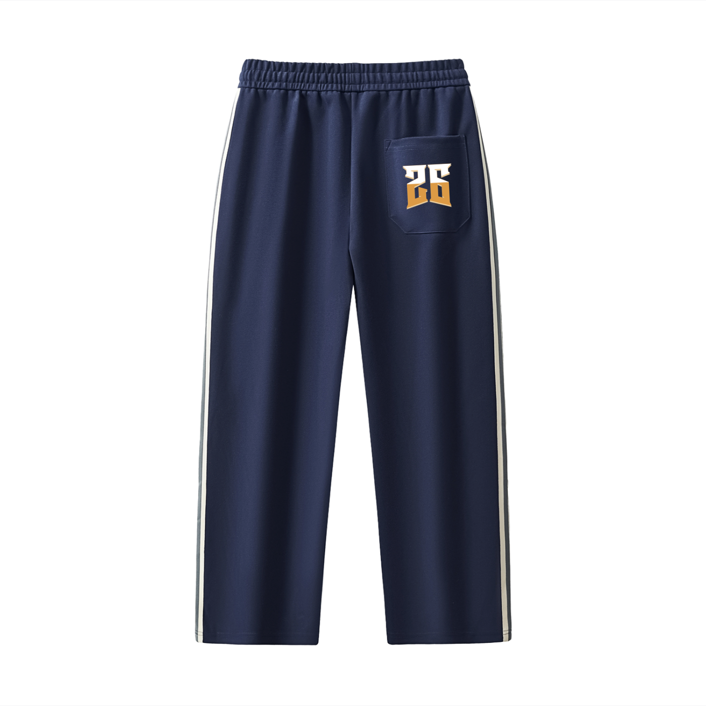 Varsity 26 Contrast Side-Stripe Straight-Leg Pants