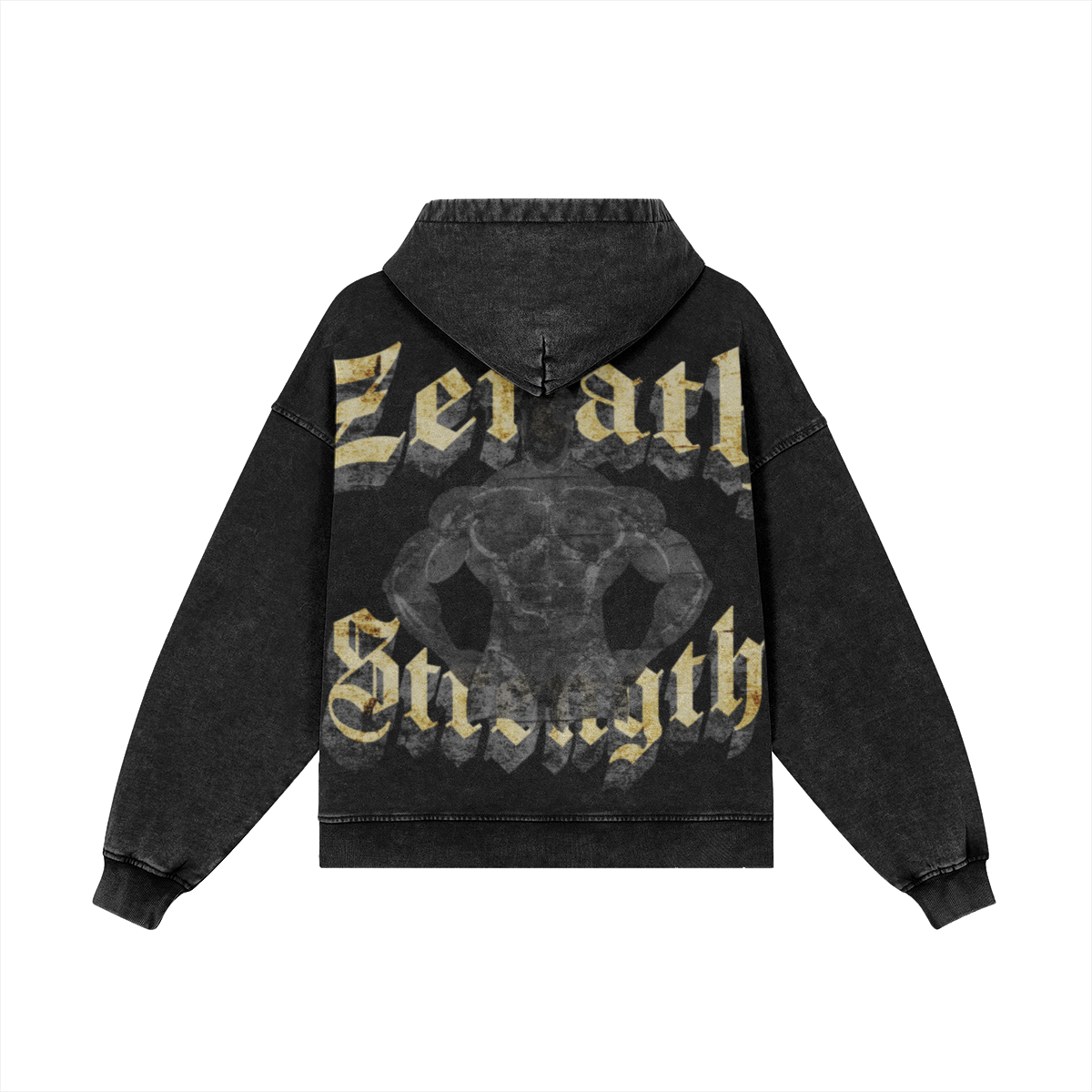 Strength Oversized Faded Zip Hoodie