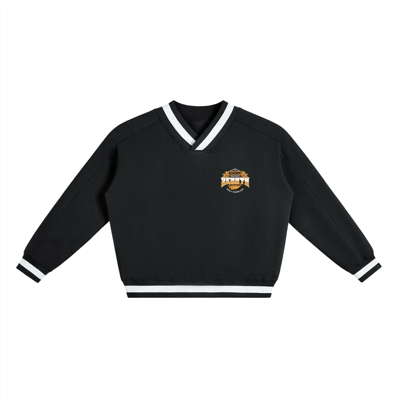 Varsity 26 V-Neck Contrast Collar Boxy Sweatshirt