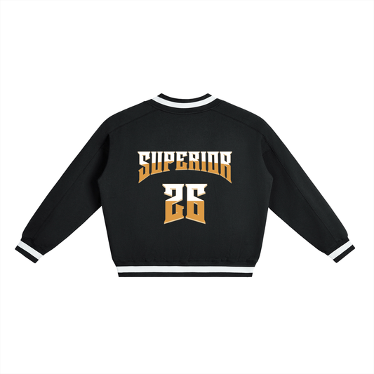 Varsity 26 V-Neck Contrast Collar Boxy Sweatshirt