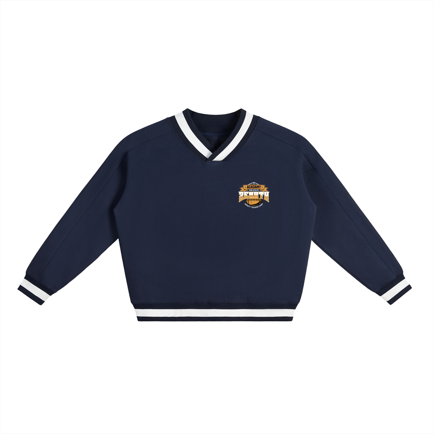 Varsity 26 V-Neck Contrast Collar Boxy Sweatshirt