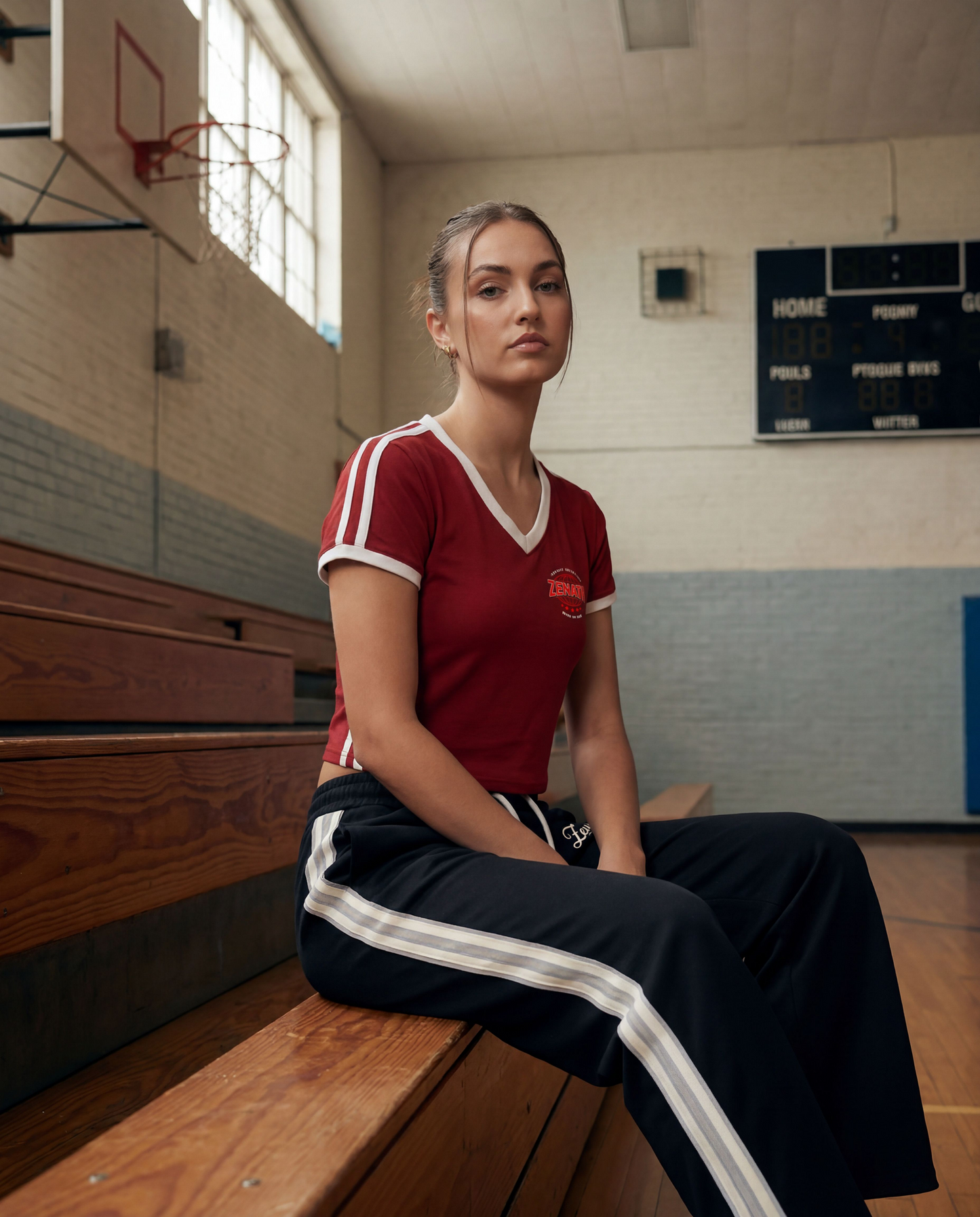 Varsity Global Peak Women's V-Neck Crop Tee