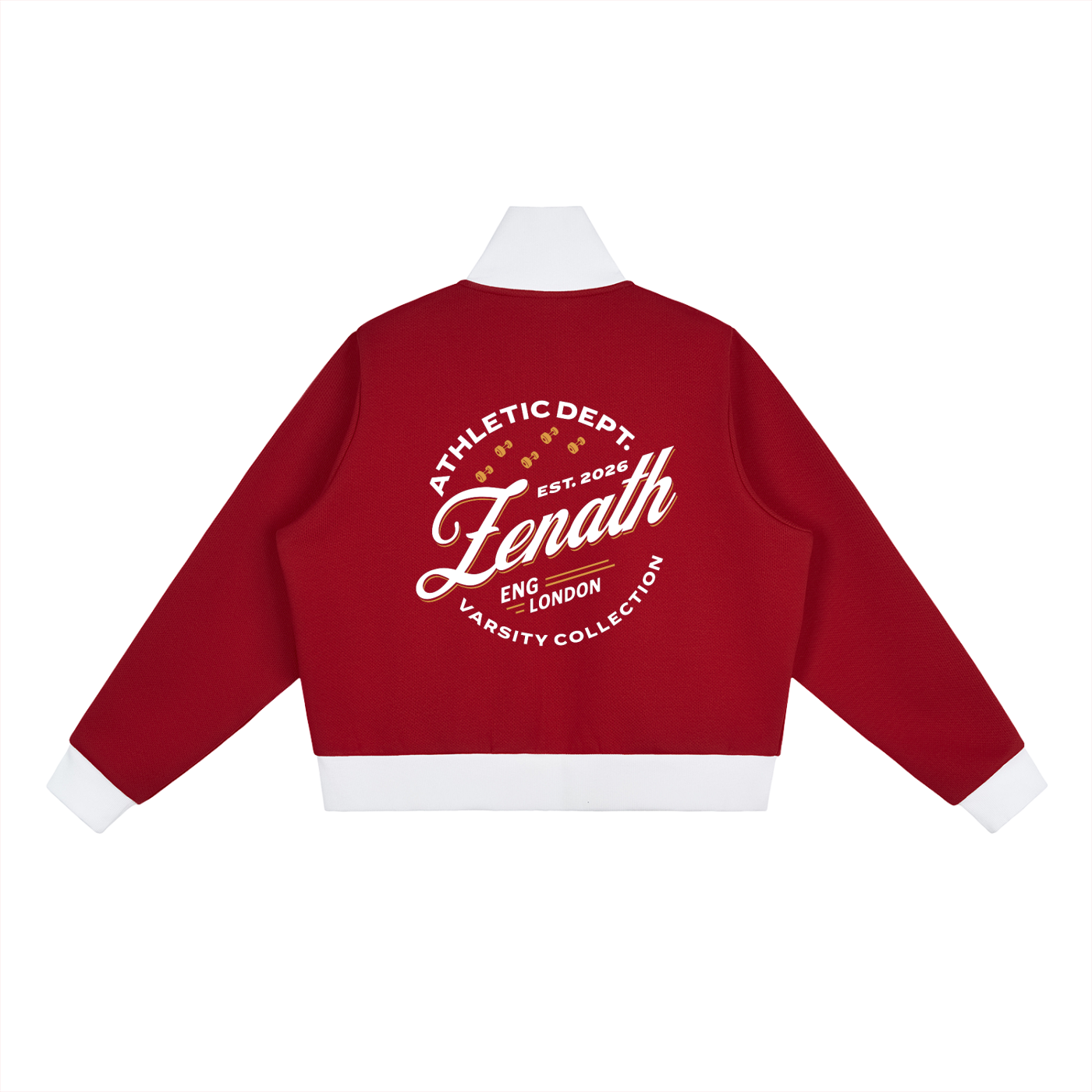 Varsity Script Womens Fleece Cropped Track Jacket