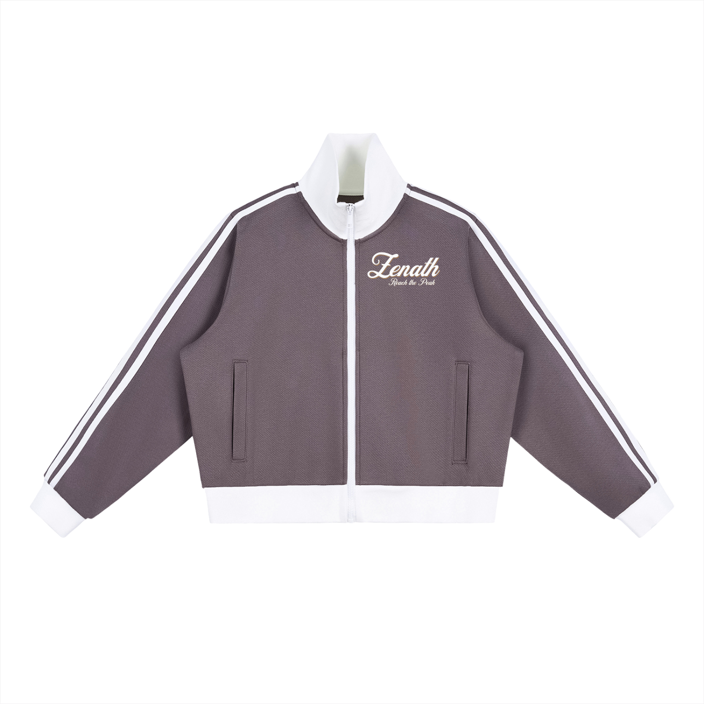 Varsity Script Womens Fleece Cropped Track Jacket