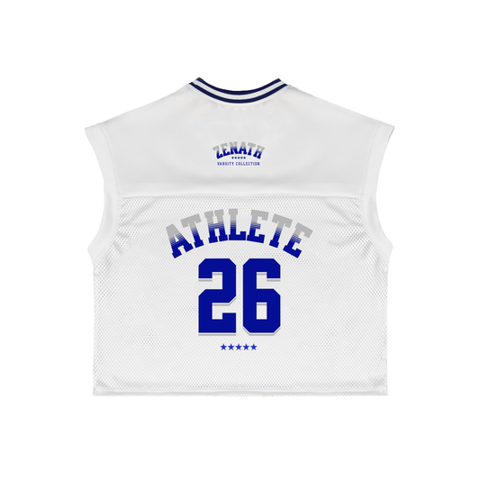 Varsity Athlete Loose Sleeveless Mesh Tee