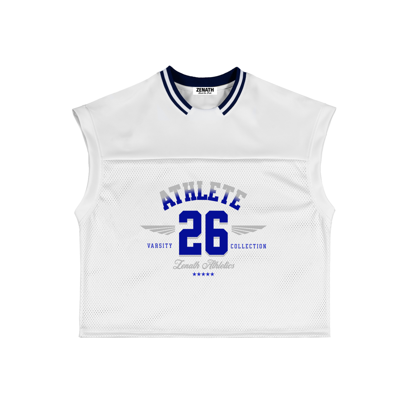 Varsity Athlete Loose Sleeveless Mesh Tee