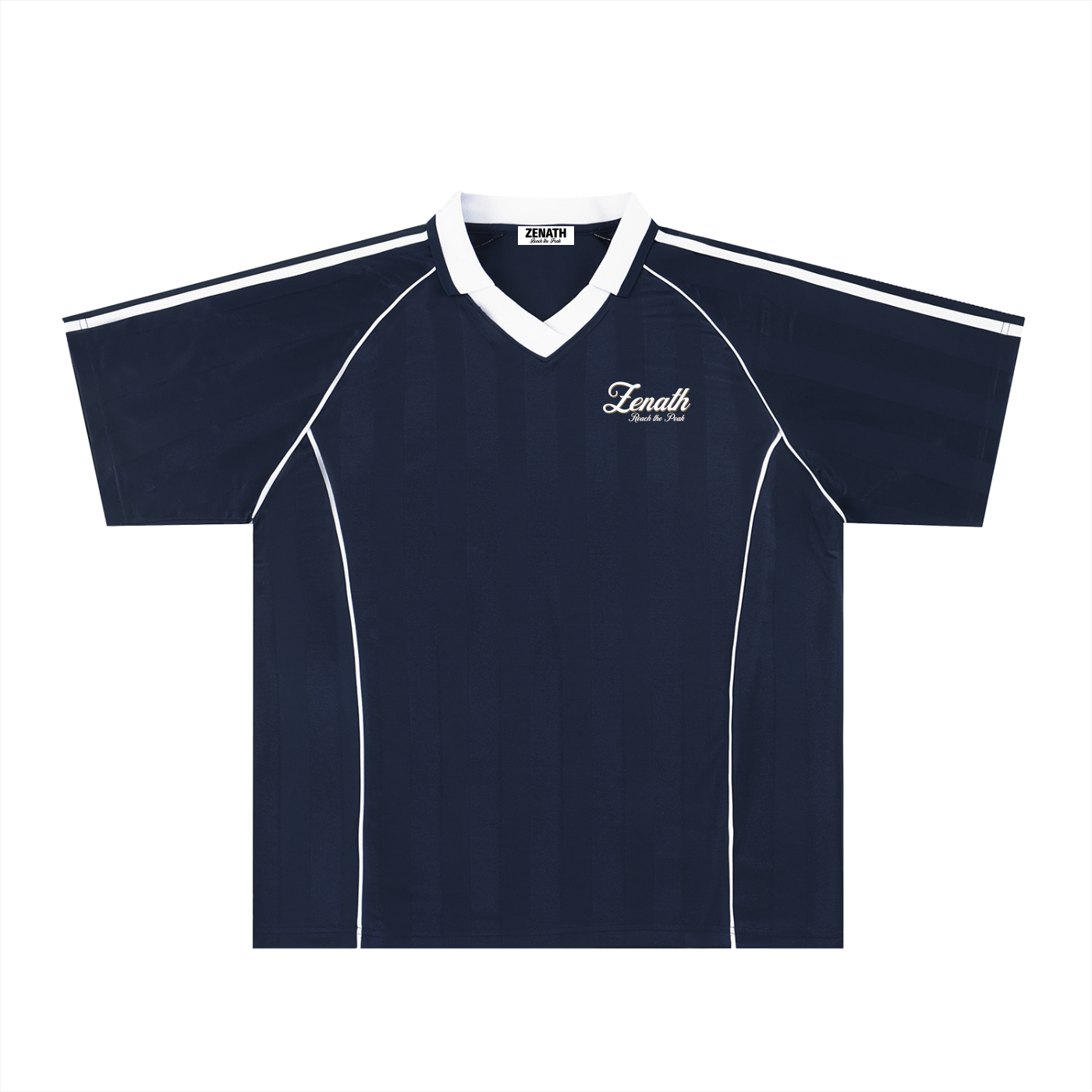 Varsity Script Shadow Stripe Collared Soccer Jersey