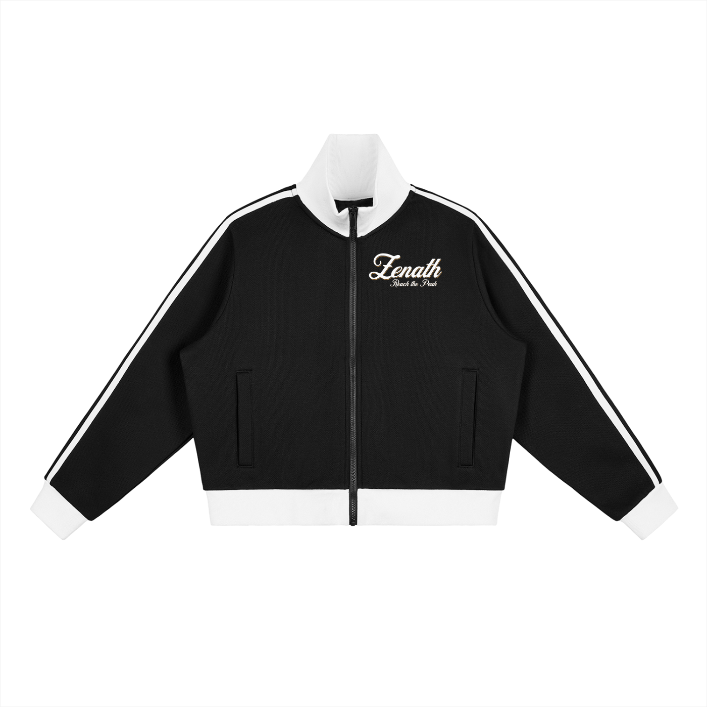 Varsity Script Womens Fleece Cropped Track Jacket